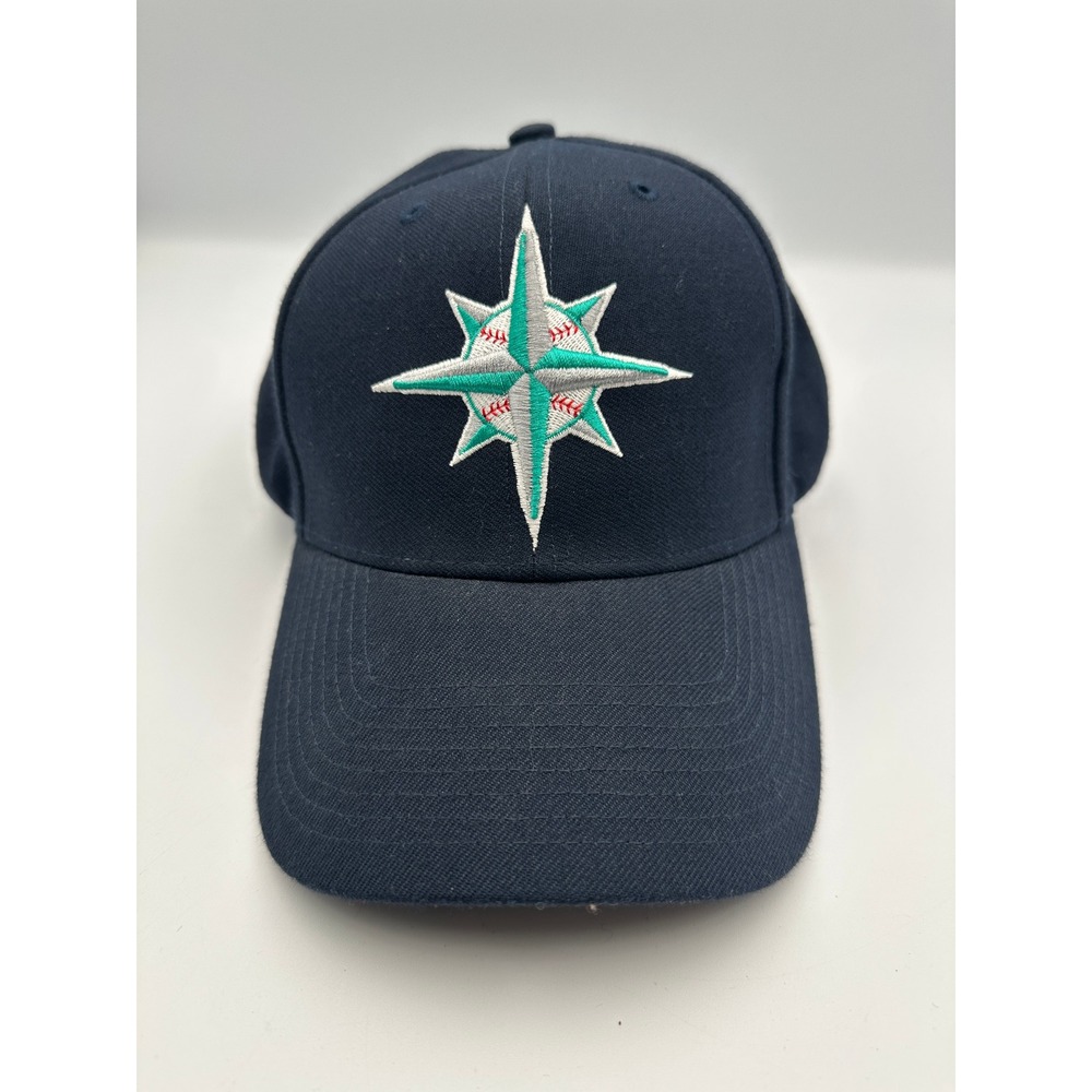 Twins Enterprise Seattle Mariners Hat S/M Navy Compass Logo Fitted Cap Wool Blnd